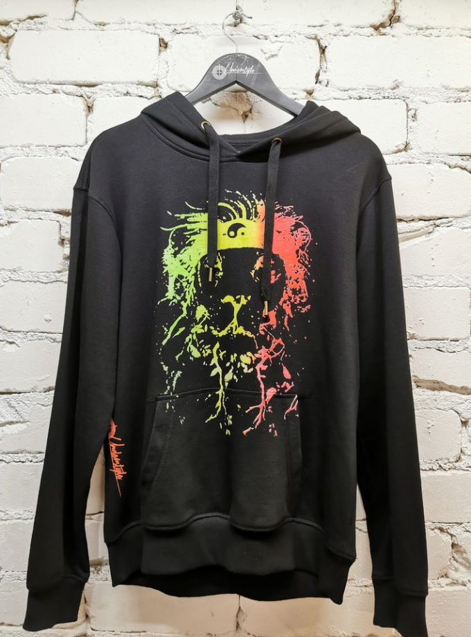 Medvilninis džemperis su šilkografijos spauda „Rasta Lion“