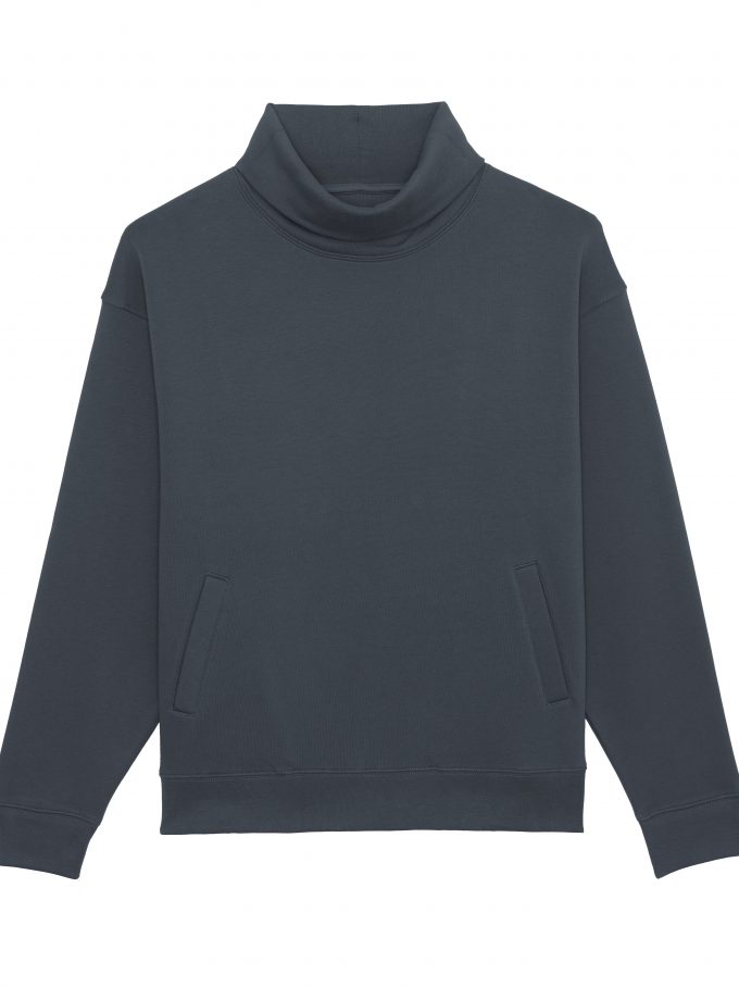 Unisex organinės medvilnės džemperis aukštu kaklu